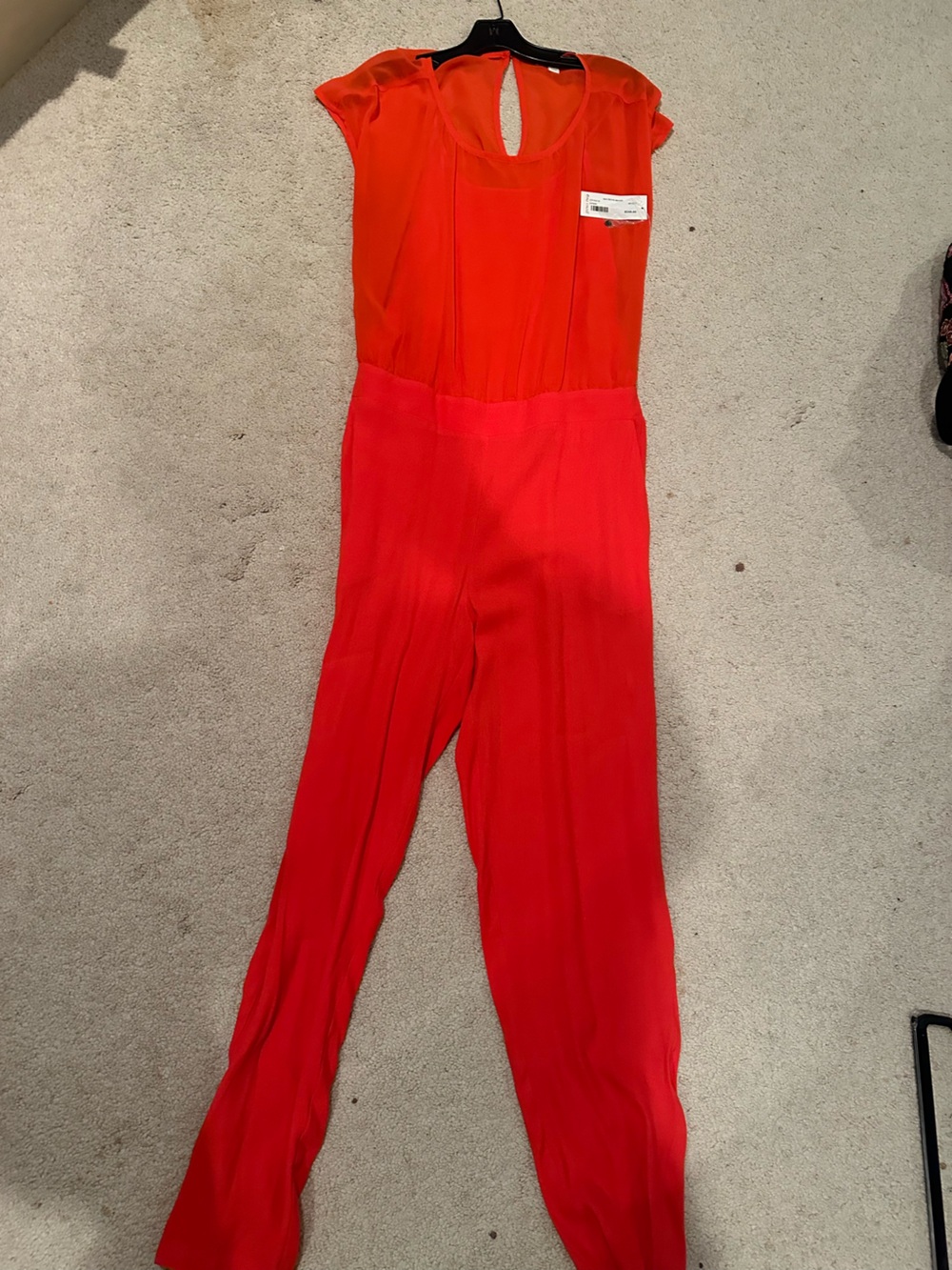 Ella Moss red jumpsuit - sheer overlay - size med new with tags